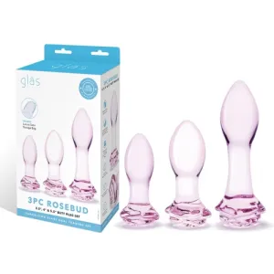 3PC Rosebud Butt Plug Set