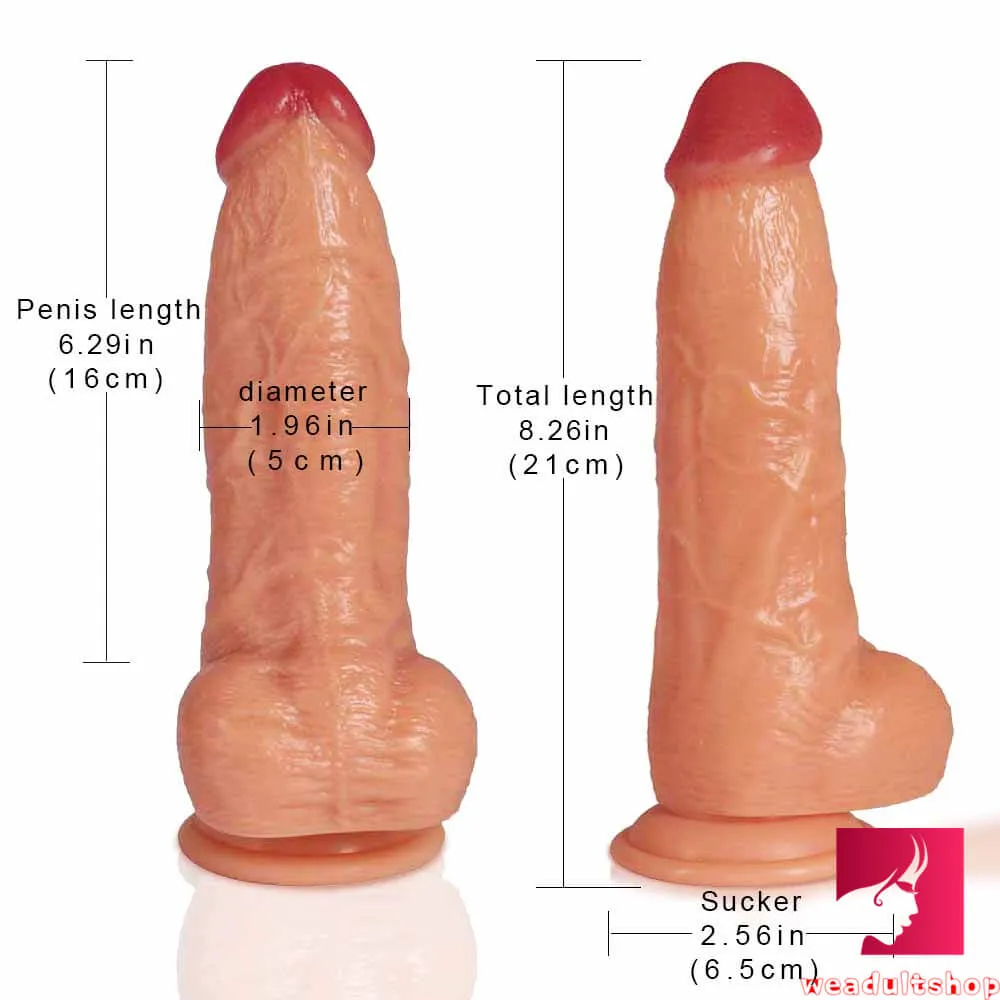 8.26in Dual Layer Curved Dildo Women Men Masturbation Toy