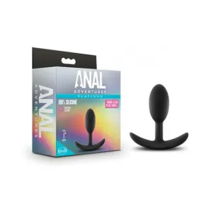 Anal Adventures Platinum - Silicone Vibra Slim Plug - Small - Black