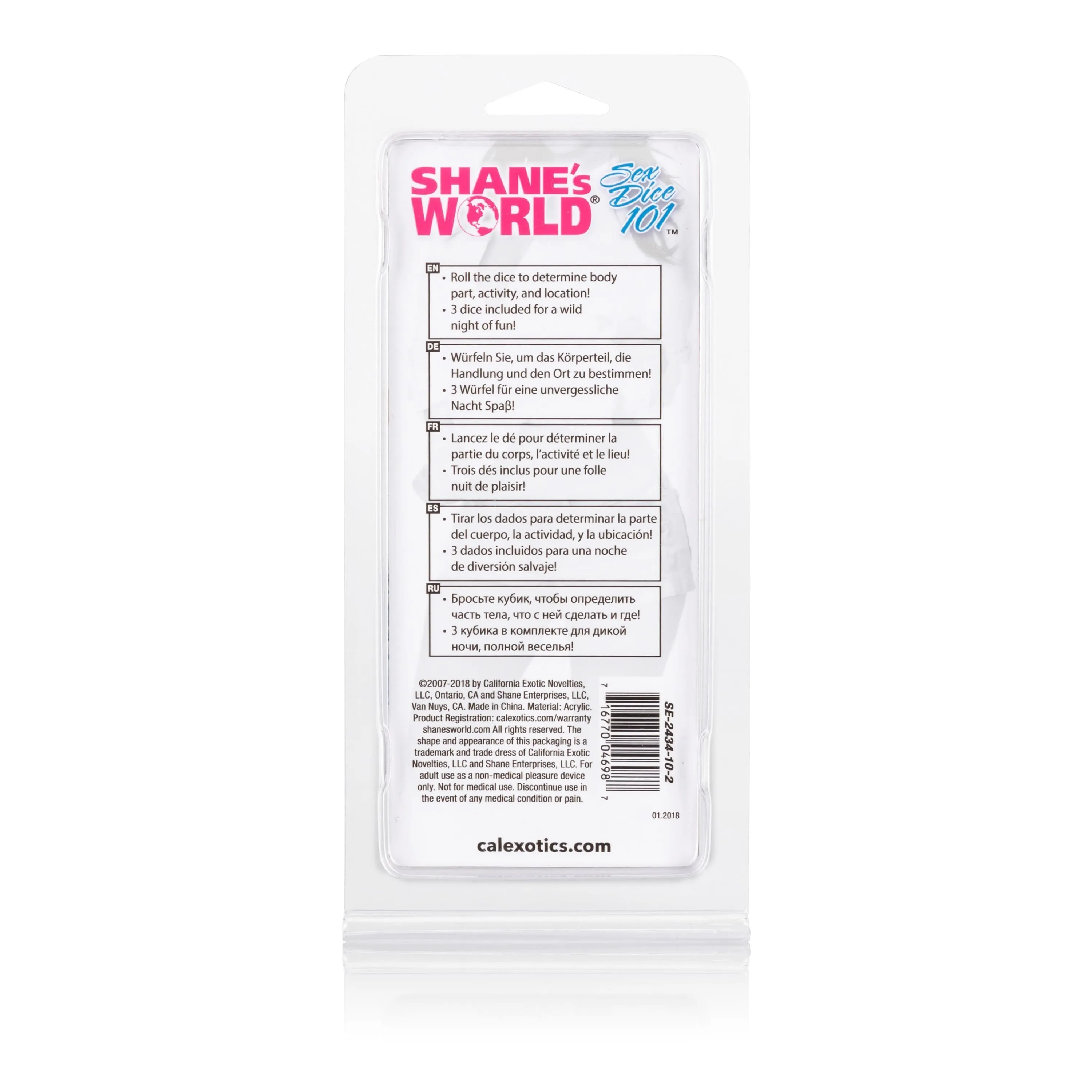 California Exotics - Shane's World Sex Dice 101 (Multi Colour)