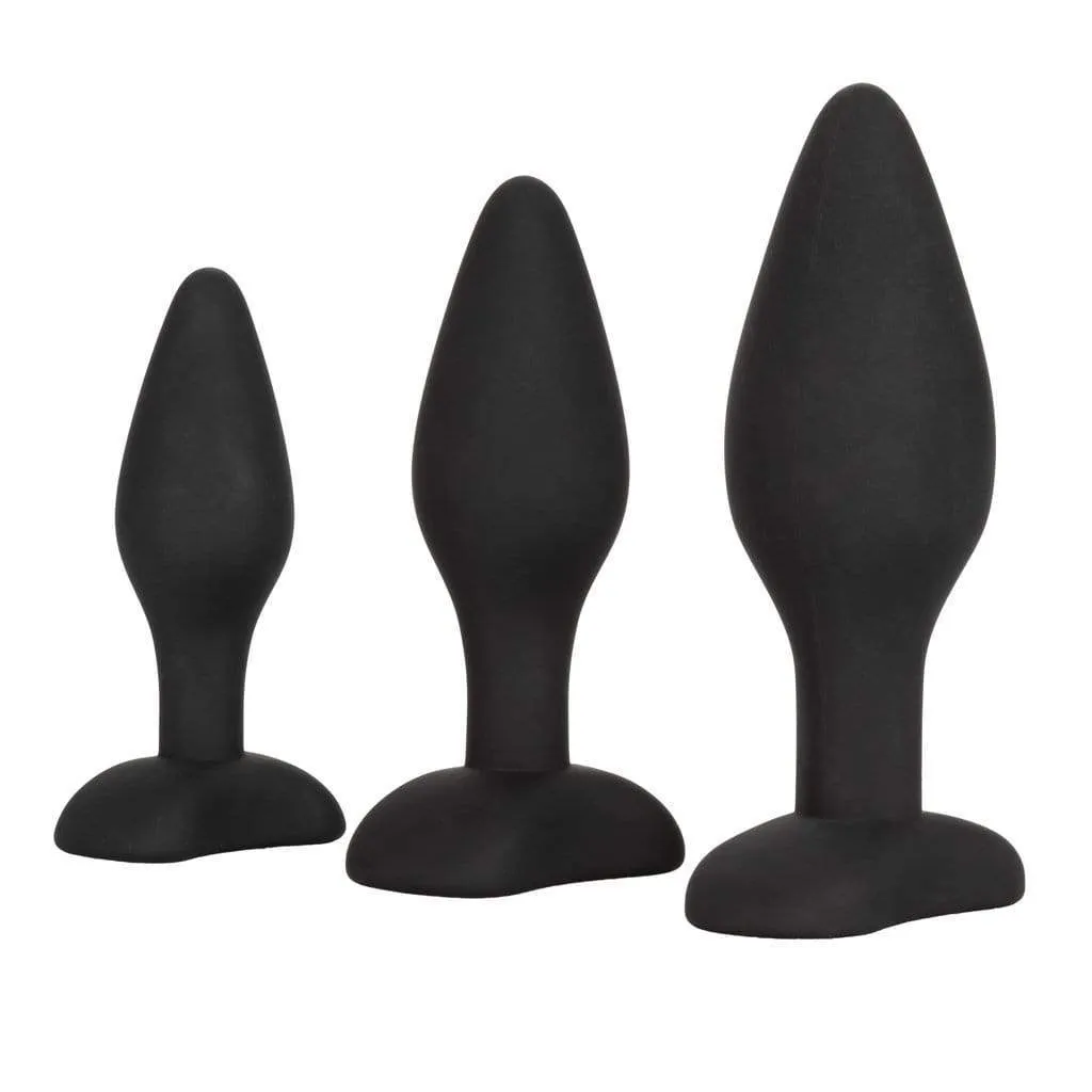California Exotics - Silicone Flanged Based Anal Exerciser Kit (Black)
