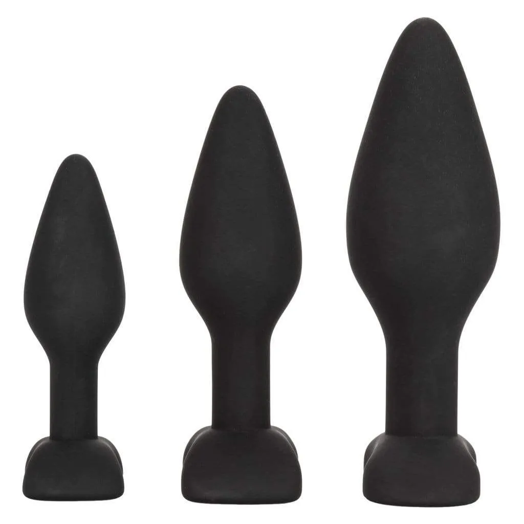 California Exotics - Silicone Flanged Based Anal Exerciser Kit (Black)