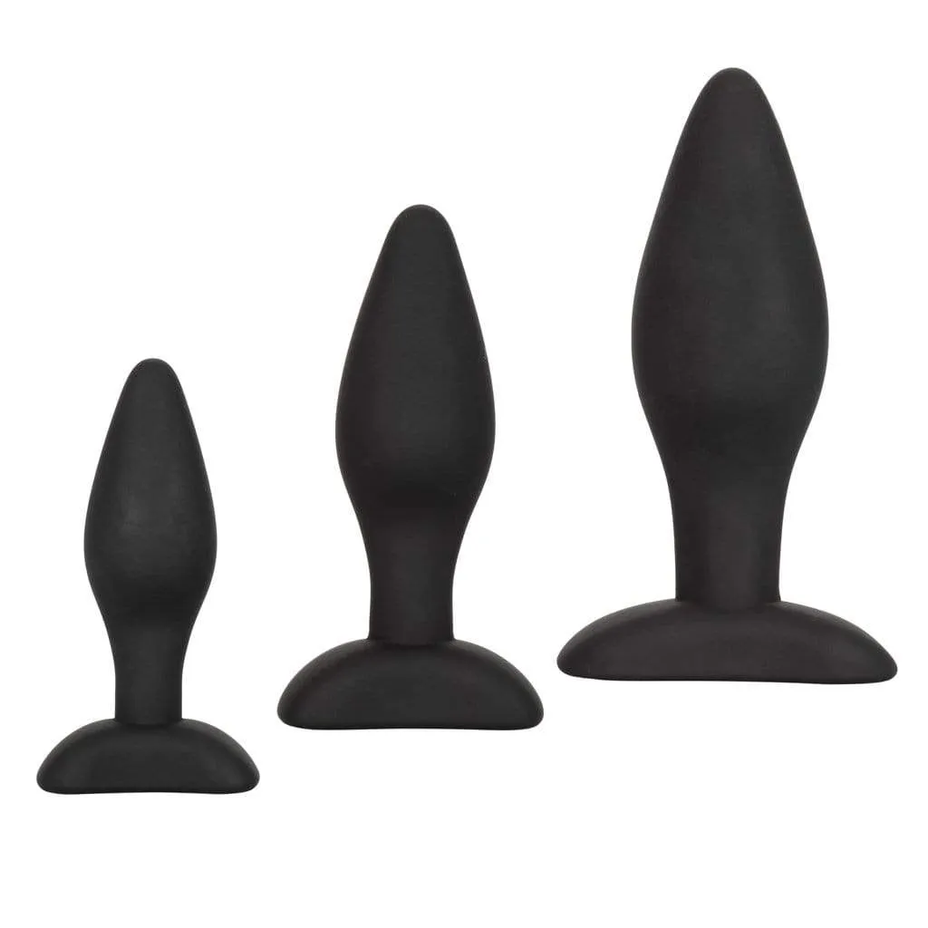 California Exotics - Silicone Flanged Based Anal Exerciser Kit (Black)
