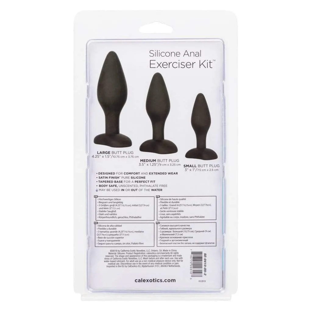 California Exotics - Silicone Flanged Based Anal Exerciser Kit (Black)