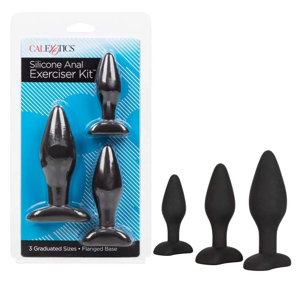 California Exotics - Silicone Flanged Based Anal Exerciser Kit (Black)