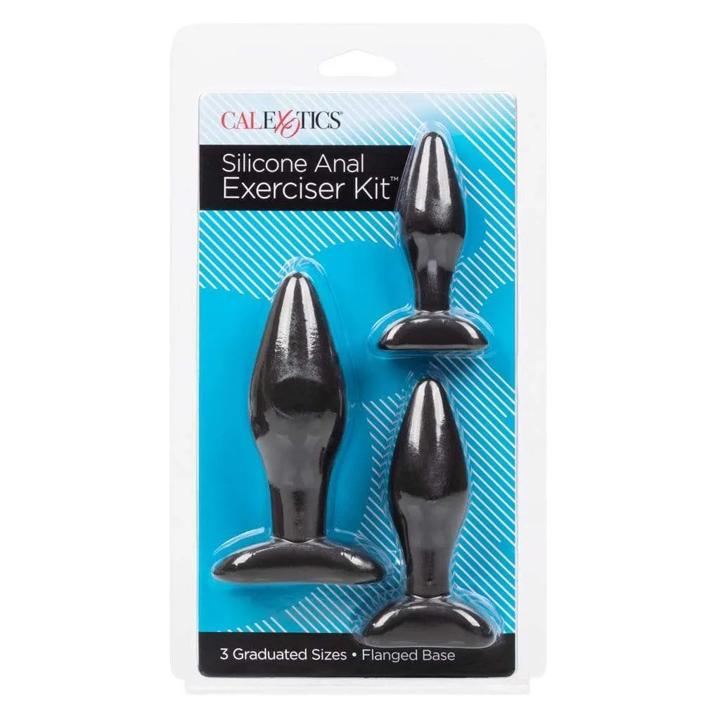 California Exotics - Silicone Flanged Based Anal Exerciser Kit (Black)