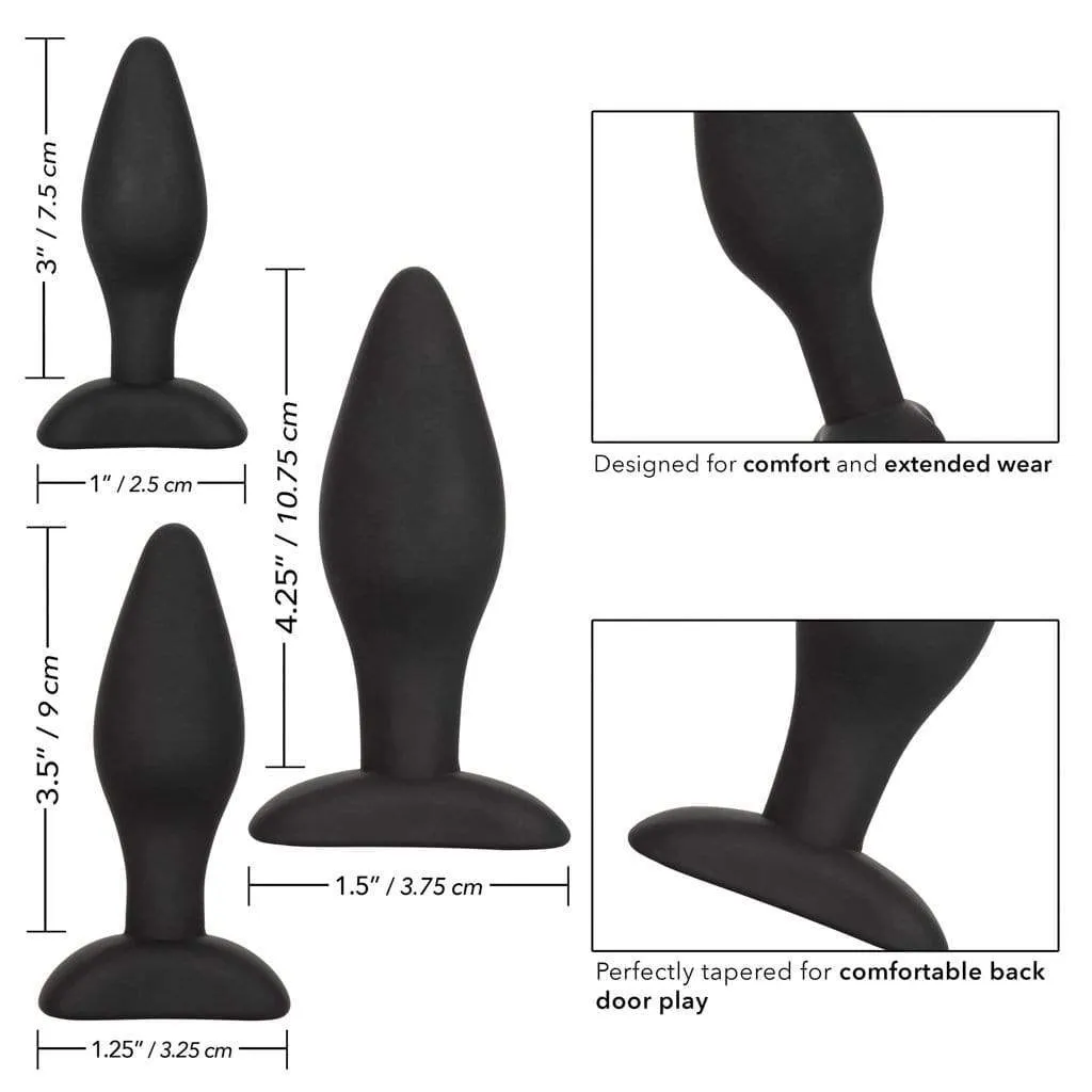 California Exotics - Silicone Flanged Based Anal Exerciser Kit (Black)