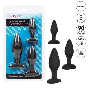 California Exotics - Silicone Flanged Based Anal Exerciser Kit (Black)
