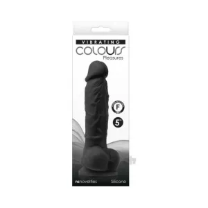 Colours Pleasures Vibrating 5 Dildo - Black