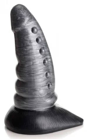 Creature Cocks Beastly Tapered Bumpy Silicone Dildo - Silver/Black
