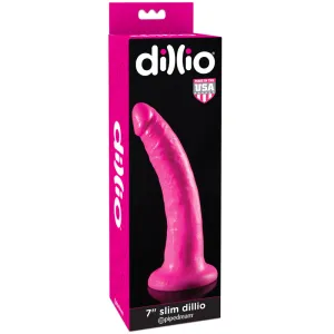 Dillio 7 in. Slim Realistic Dildo With Suction Cup Pink
