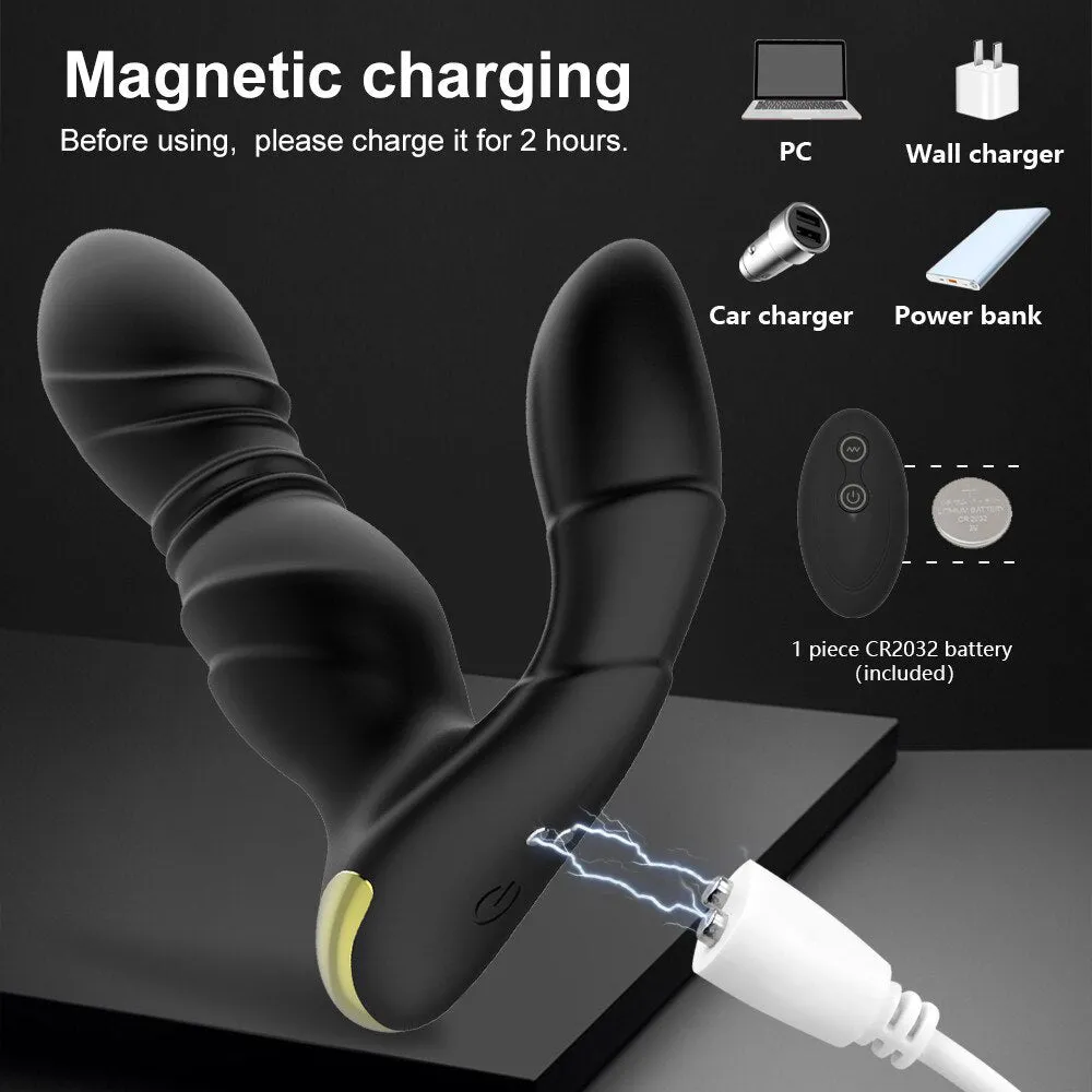 Hugo Wireless Remote Control Thrusting Prostate Massager Anal Plug