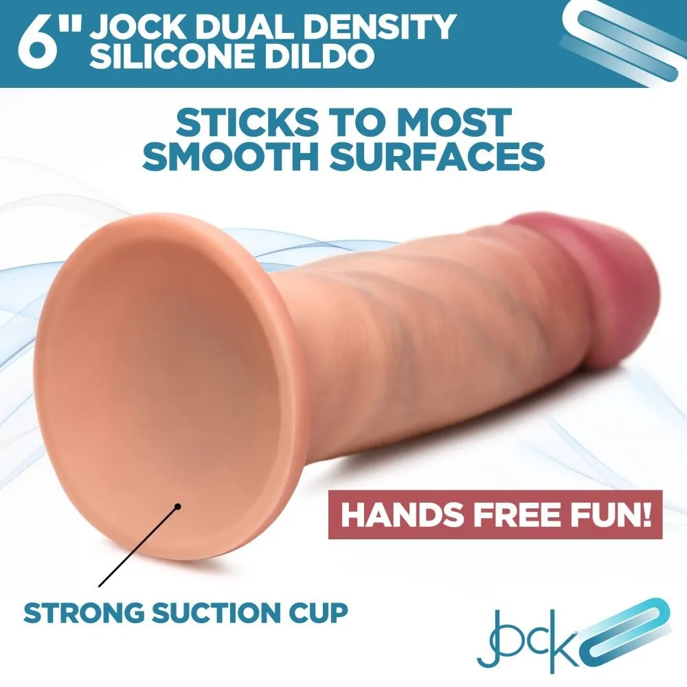 Jock 6 Dual Density Silicone Dildo Realistic Dong Suction Cup Couples Sex Toy