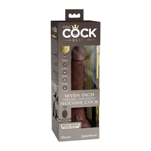 King Cock Elite 7 in. Vibrating Realistic Dildo With Suction Cup Brown
