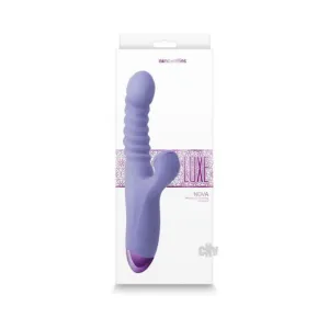 Luxe Nova Thrusting And Throbbing Dual Stimulator Purple