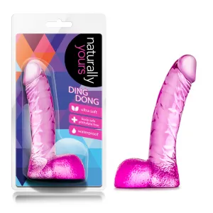 Naturally Yours Ding Dong Realistic 5.5 in. Dildo with Balls Pink