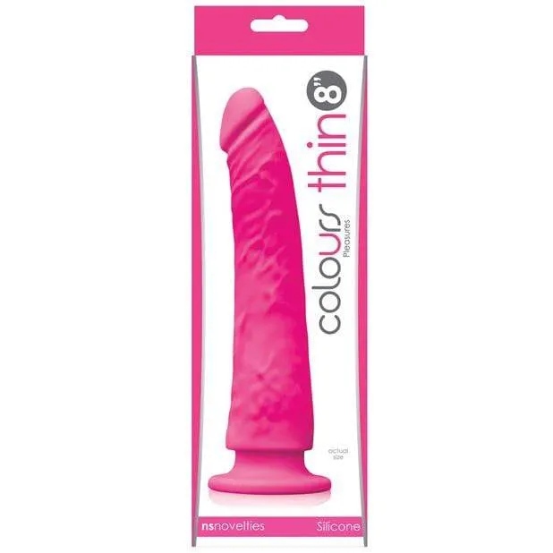 NS Novelties - Colours Pleasures Thin Realistic Dildo 8 with Suction Cup (Pink)