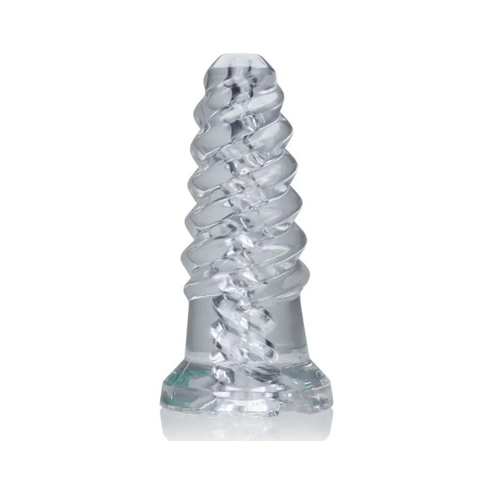 Oxballs Screw'd. Super Squish Corkscrew Jackoff Toy. Clear