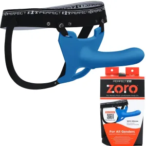 Perfect Fit Zoro Strap-On 5.5 Dildo Harness Couples Gender Neutral Sex Toy Blue