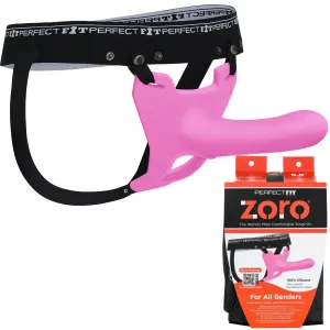 Perfect Fit Zoro Strap-On 5.5 Dildo Harness Couples Gender Neutral Sex Toy Pink