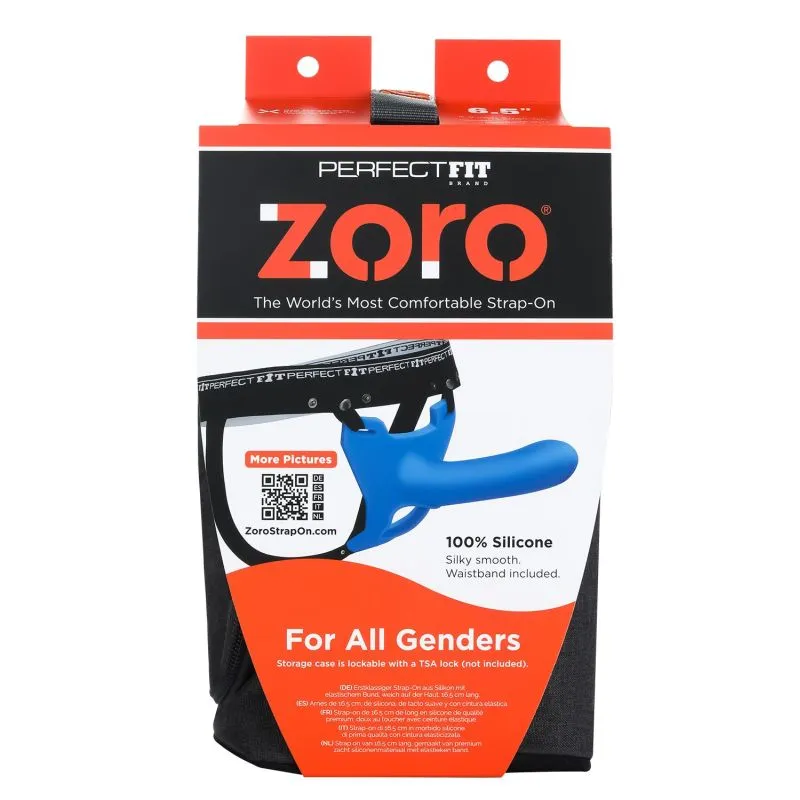 Perfect Fit Zoro Strap-On 6.5 Dildo Harness Couples Gender Neutral Sex Toy Blue