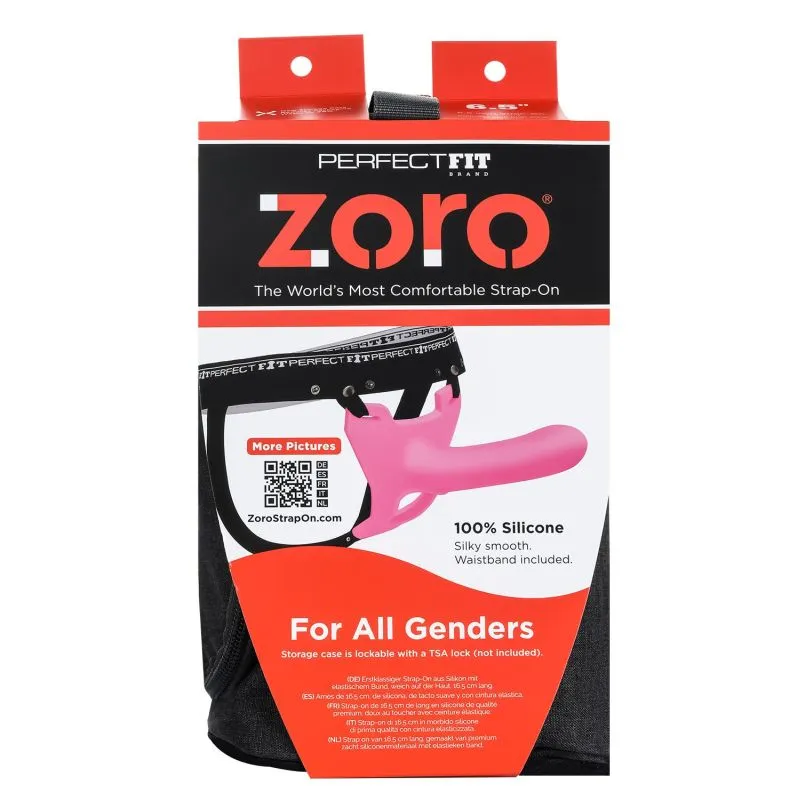 Perfect Fit Zoro Strap-On 6.5 Dildo Harness Couples Gender Neutral Sex Toy Pink
