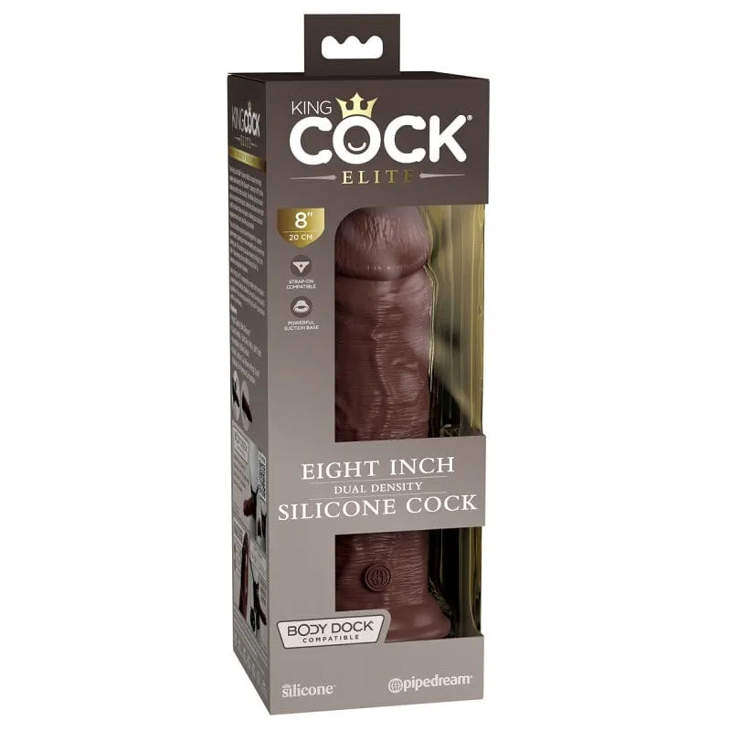 Pipedream Products King Cock Elite 8 Silicone Cock Brown