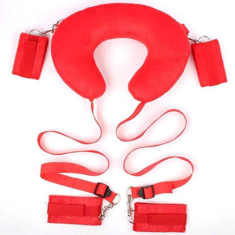 Plush Padded Neck and Wrist Restraint Set