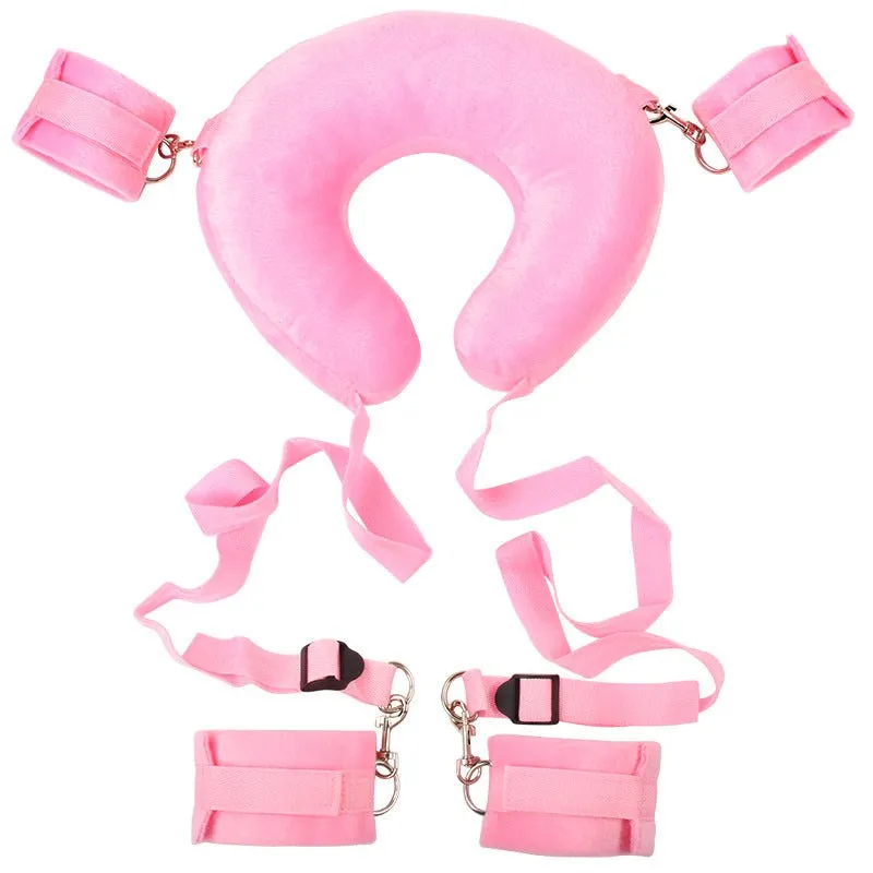 Plush Padded Neck and Wrist Restraint Set