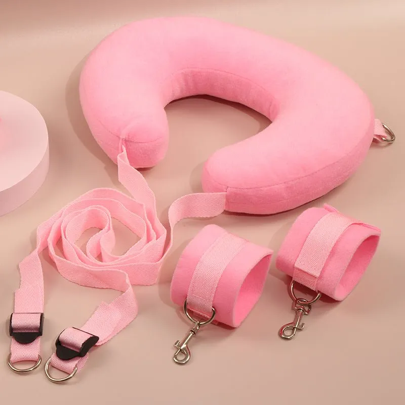 Plush Padded Neck and Wrist Restraint Set