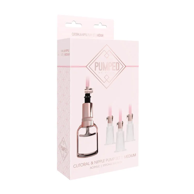 Pumped 4-Piece Clitoral & Nipple Pump Kit Rose Medium