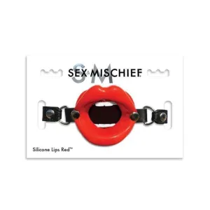 S&M - Sex & Mischief Silicone Lips Mouth Gag (Red)