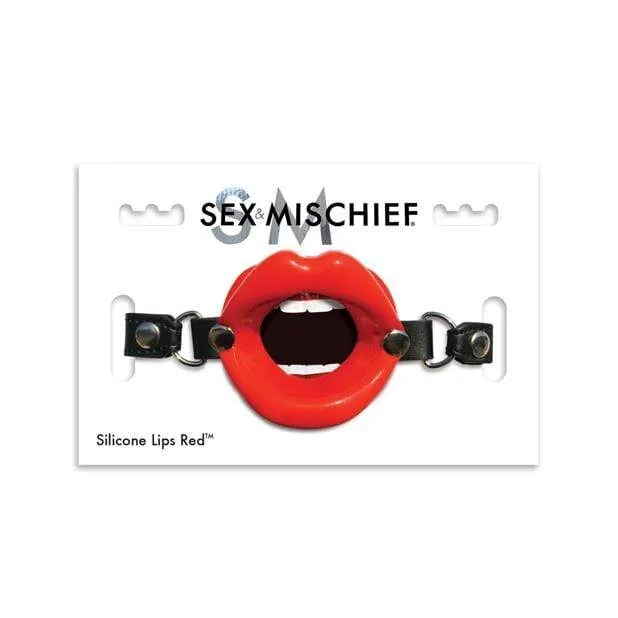 S&M - Sex & Mischief Silicone Lips Mouth Gag (Red)