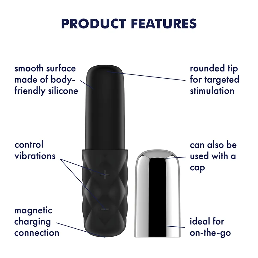 Satisfyer - Mini Sparkling Darling Bullet Vibrator (Chrome/Black)