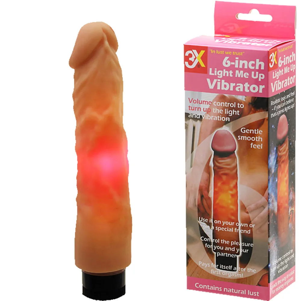 SAX Light Me Up 6.5 Dildo Vibrator 19cm Realistic LED Vibrating Dong