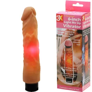 SAX Light Me Up 6.5 Dildo Vibrator 19cm Realistic LED Vibrating Dong