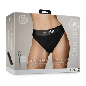 Shots Ouch Vibrating Strap On Hipster - Black XS/S