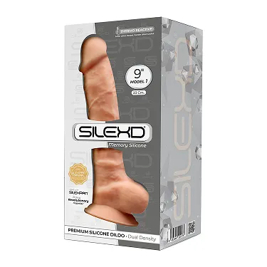 SILEXD MODEL 1 Realistic 9 Silicone Dildo Balls Suction Cup FLESH