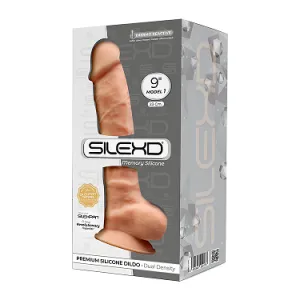 SILEXD MODEL 1 Realistic 9 Silicone Dildo Balls Suction Cup FLESH