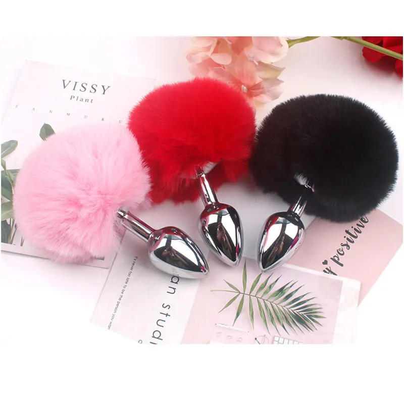 Smooth Bunny Tail Anal Fox Butt Plug Sex Toy