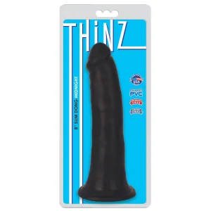 Thinz 8 Inch Slim Dildo- Black